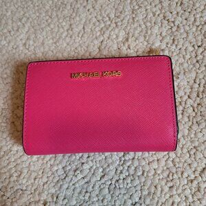 Michael Kors Hot Pink Leather Wallet